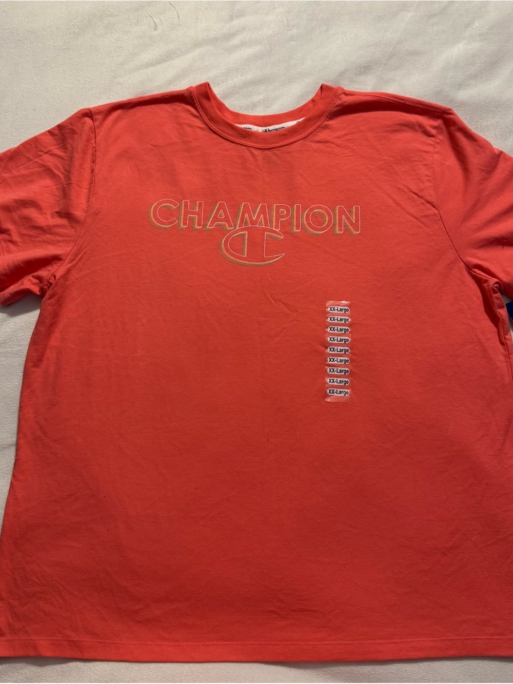 Champion Coral Red Short-Sleeve Logo Tee